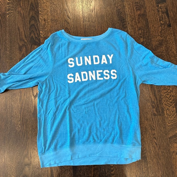 Sunday Sadness Baggy Beach Sweatshirt in Wonderland Blue - Picture 1 of 2